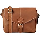 KomalC Leather Crossbody Bag for women 10 inch purse tote ladies bags satchel travel tote shoulder bag
