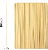 1ABOVE 300 Natural Bamboo Skewers 10 Inch for BBQ Appetizers Kabobs view 2