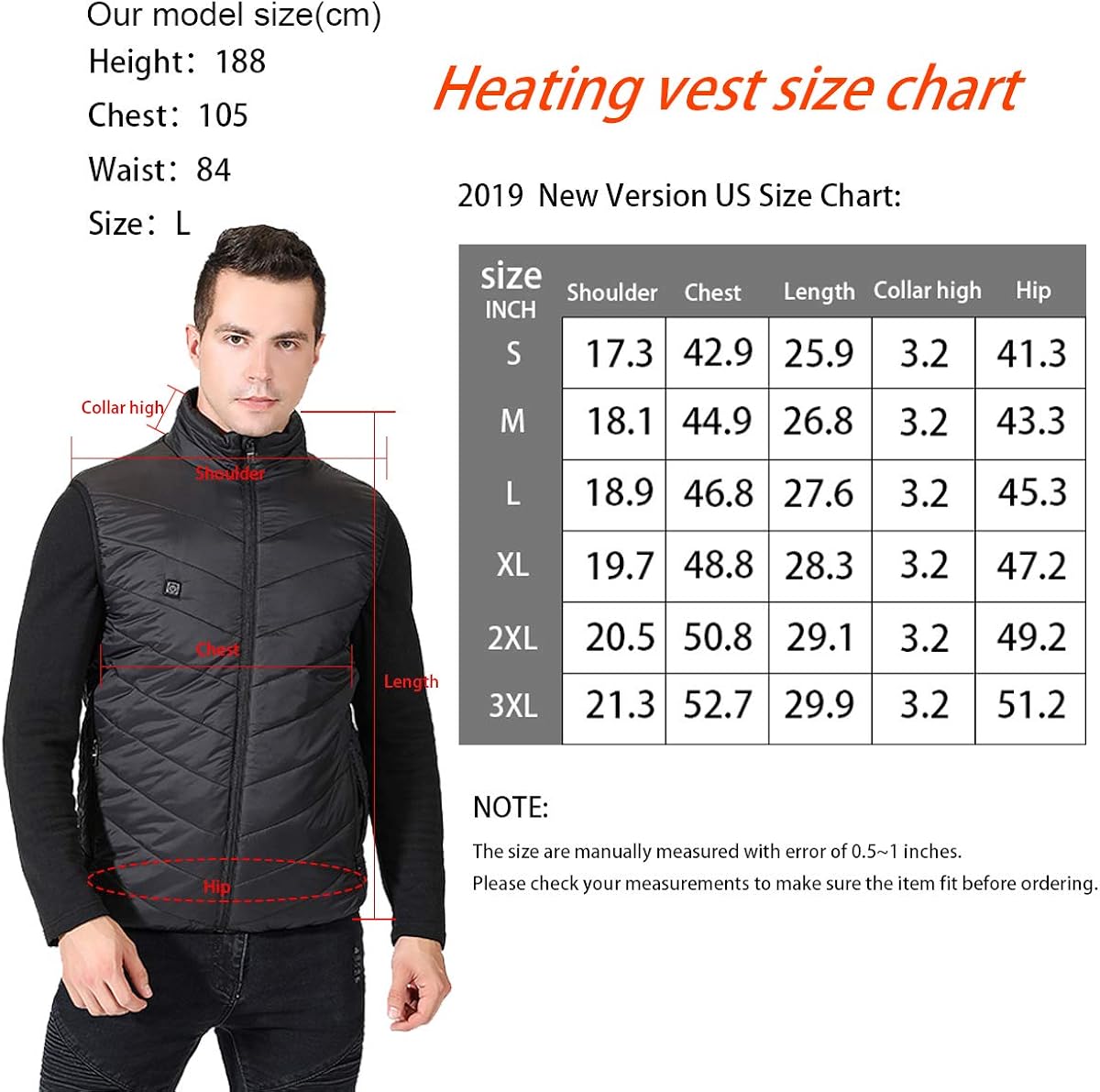 UTUZHE Heated Vest for Men by Power Bank Fishing Hunting Clothes for Men Outdoors: Clothing