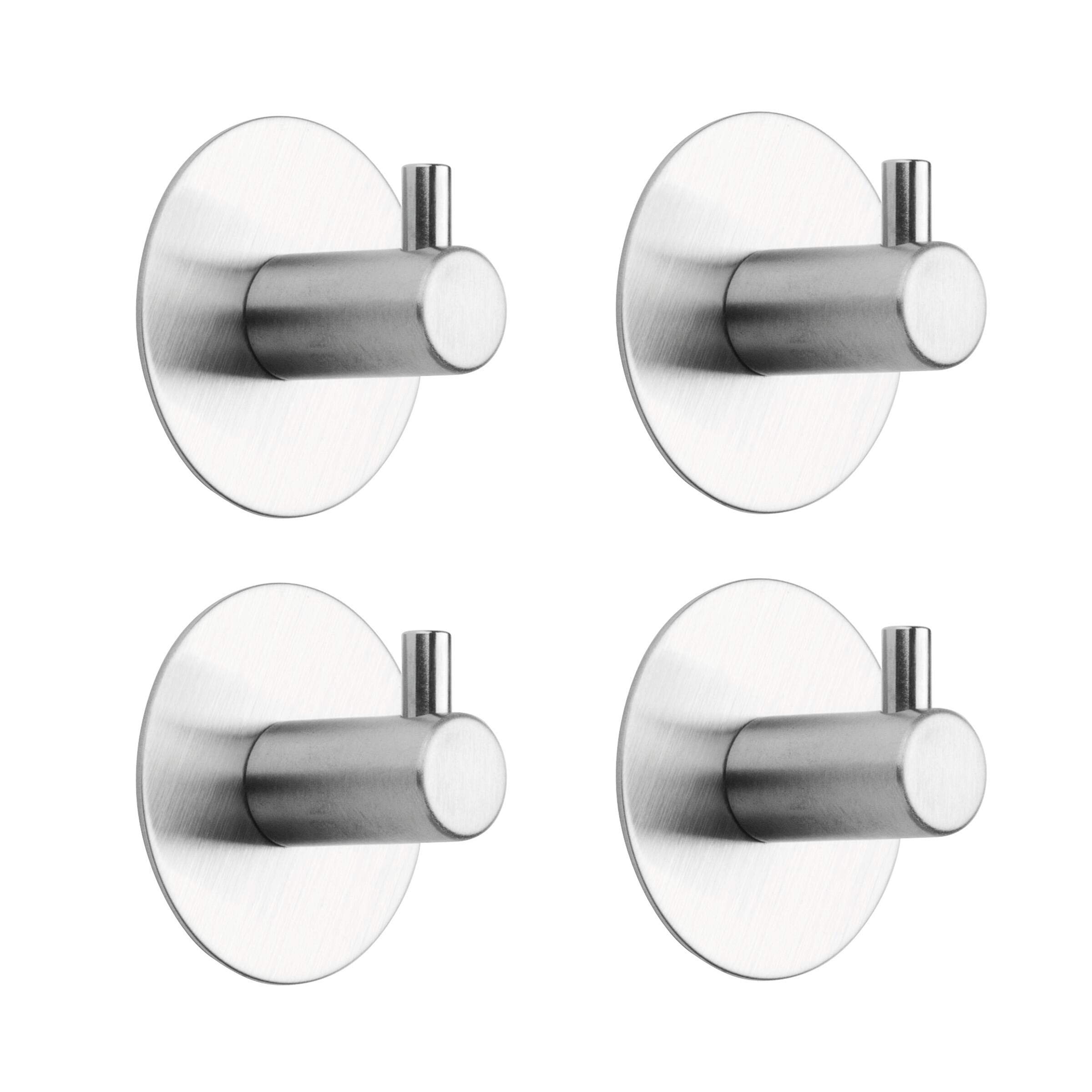 Tiger Rhino Hooks Set of 4 Brushed Stainless Steel