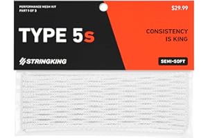 StringKing Type 5s Semi-Soft Lacrosse Mesh Piece (White)