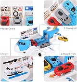 Shayson Transport Cargo Airplane Toy Play Set with 4 Cars and 1 Helicopter view 6