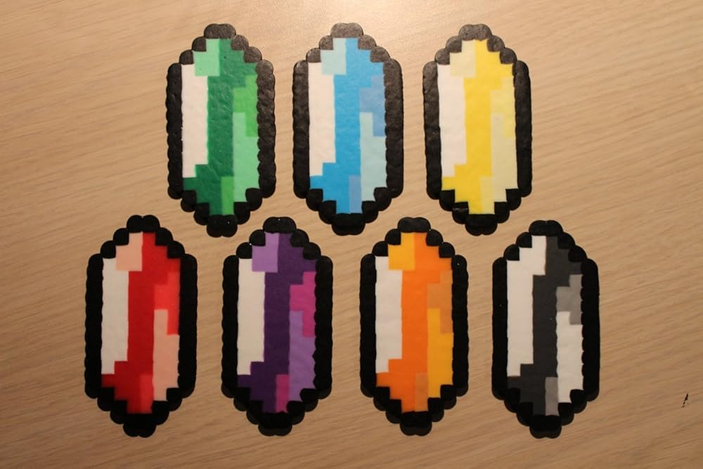 Amazon Com Rupee Pixel Art Bead Sprites From The Legend Of Zelda Series Handmade rupee pixel art bead sprites