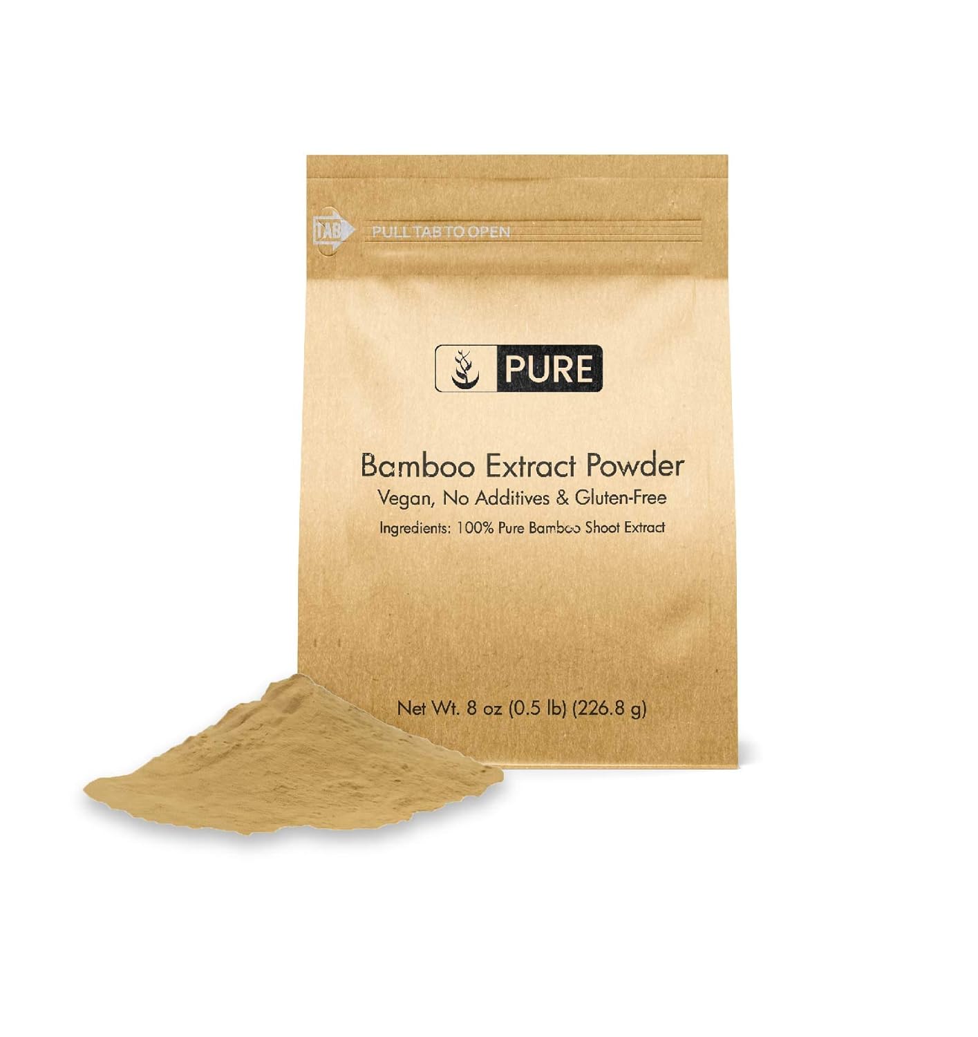 Bamboo Extract Powder (8 oz) by Pure, 100 Pure & AllNatural, NonGMO, GlutenFree