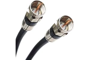 PHAT SATELLITE 100ft Black Indoor Outdoor 3 Shield Layers RG-6 Coaxial Cable Nickel/Brass Connector 75 Ohm (Satellite TV, Broadband Internet, Ham Radio, OTA HD Antenna Coax) Assembled in USA