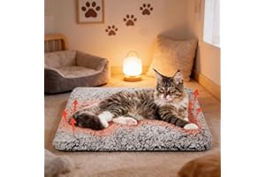 Self Warming Cat Bed, 28×20 inch Self Heating Cat Dog Mat, Non-Electric Warm Thermal Pet Pad for Indoor Outdoor Pets, Non-Sli