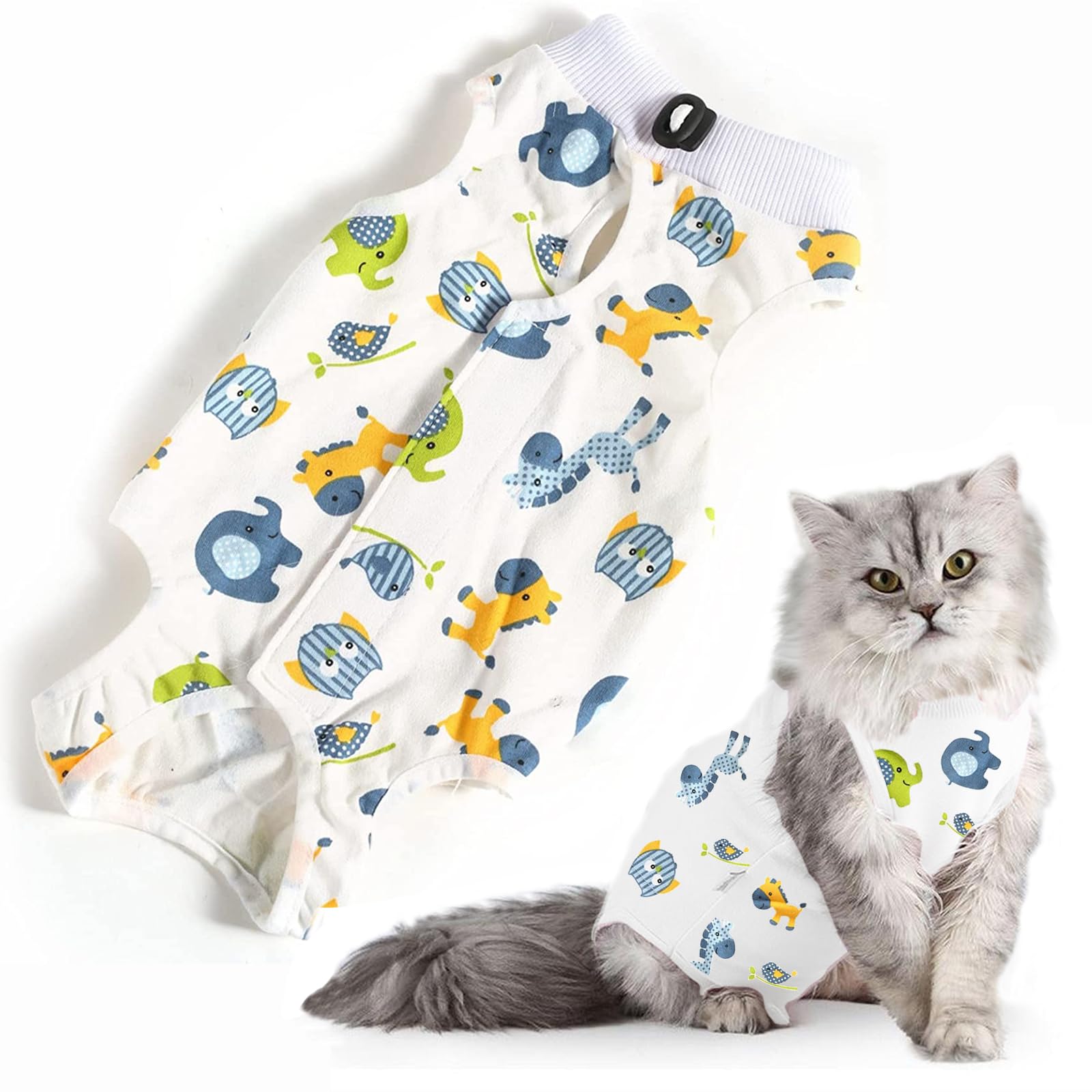 Cat Professional Recovery Suit，Body Suits for Abdominal Wounds or Skin Diseases，E-Collar Alternative for Cats, Onesie Cat Clothes After Surgery Collar & Cone Alternative — image 1