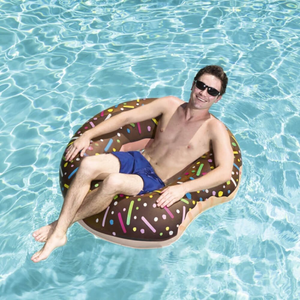 ixaer Donut Inflatable Pool, Funny Swimming Pool Floats/ Summer Water Sport Inflatable Pool Toys.(chocolate)
