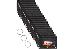 Wodison 18-Packs 3 Ring Pencil Pouch with Clear Window School Classroom Binder Pocket Case Office Stationery Bag Black