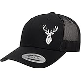 Love Sketches Embroidered Deer Hunting Trucker Hat for Men & Women – Adjustable Mesh Back Snapback Cap, Country Outdoor Hat