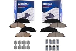 Detroit Axle - Brake Pads for 2009-2010 Dodge Ram 2500 3500, 2012 Ram 1500 2011-2018 2500 3500, 4pc Front & Rear Ceramic Brak