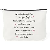 Sister Gifts from Sisters - Funny Sister Birthday Gifts Ideas from Sis Travel Makeup Cosmetic Bag Christmas Mothers Day Valentines Day Easter Graduation Gift Travel Gift for Adult Sisters Women Sis