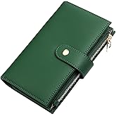 yiijay Womens Wallet RFID Blocking Leather Trifold Clutch Wallet Credit Card Holder Ladies Travel Wallet Purse with Pen Holder