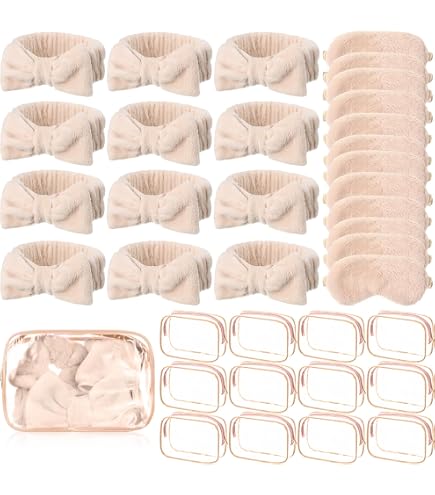 Sleepover Party Supplies 48 Pcs Spa Headband Plush Eye Mask Claw Clips Organza Amazon.com : Wavyknot 48 Pcs Spa Party Supplies Sleepover  main image 2