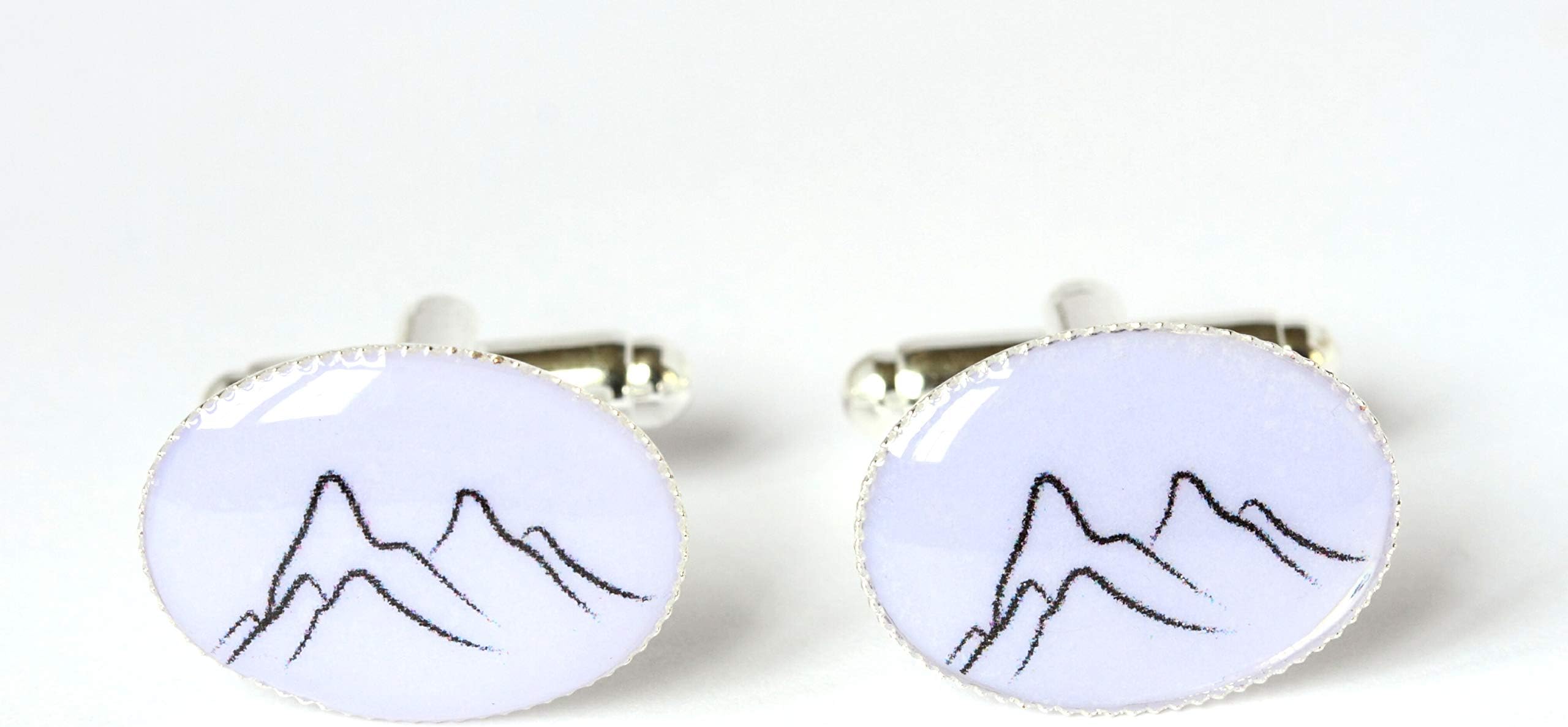 Sophie Hutchinson DesignsMountain Cufflinks, Mountaineering Cufflinks, Hiking Cufflinks