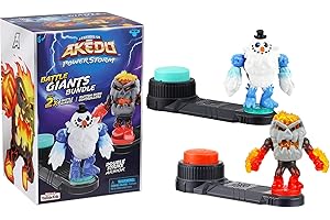 Legends of Akedo Powerstorm Battle Giants Bundle 2 Battle Giants Battling Action Figures Volcrag Versus Shatterclaw with Double Strike Armor and 2 Button Bash Controllers in The one Pack,Multicolor