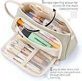 EASTHILL Big Capacity Pencil Case Pouch Pen Case Light Green School Office view 2