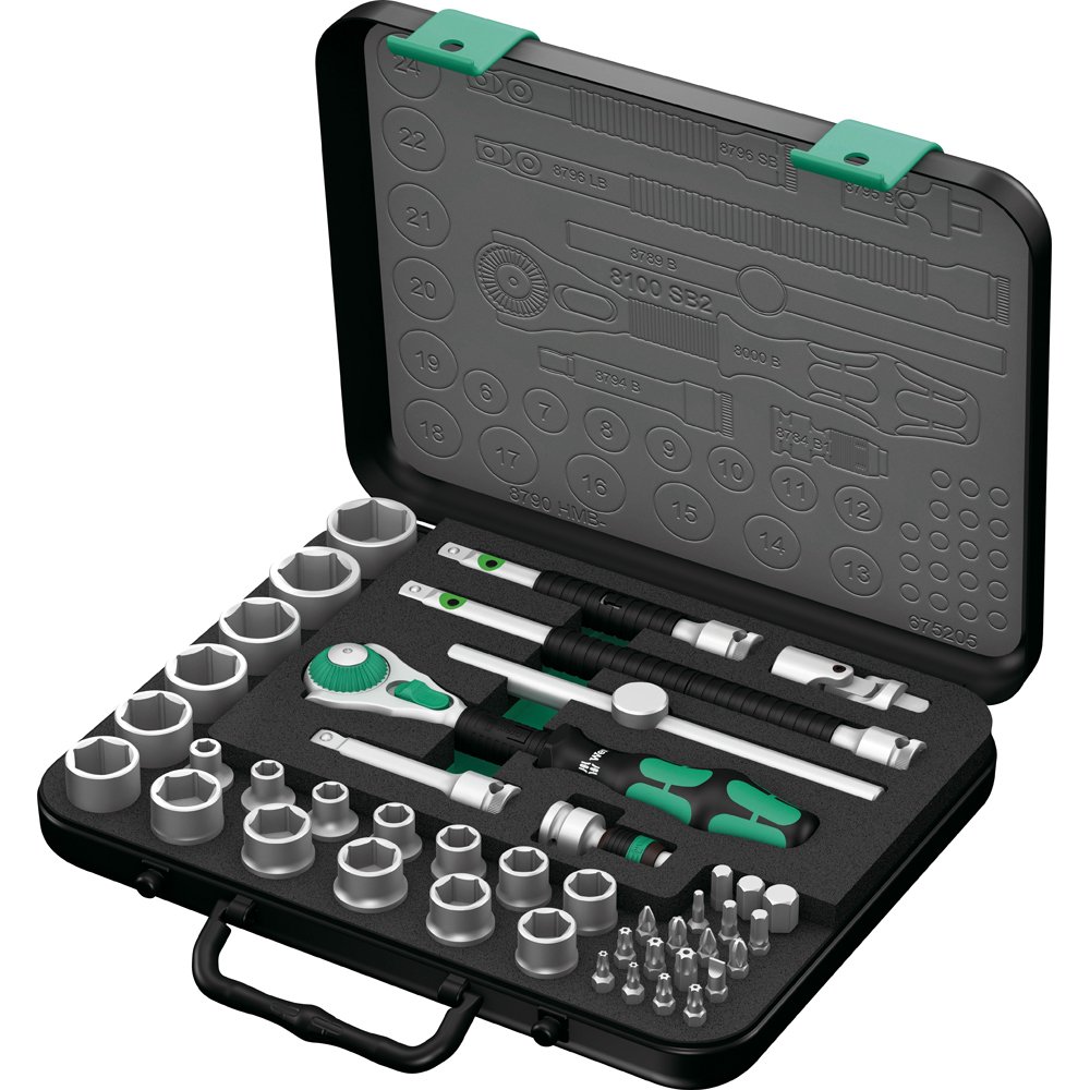Wera 8100 Sb 2 Zyklop 3/8" Metric Ratchet Set 43-Pieces 55 717A3swtynL