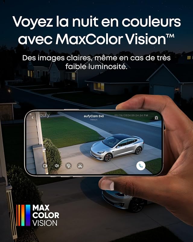 eufyCam E40 2K Caméra Surveillance WiFi extérieur sans Fil