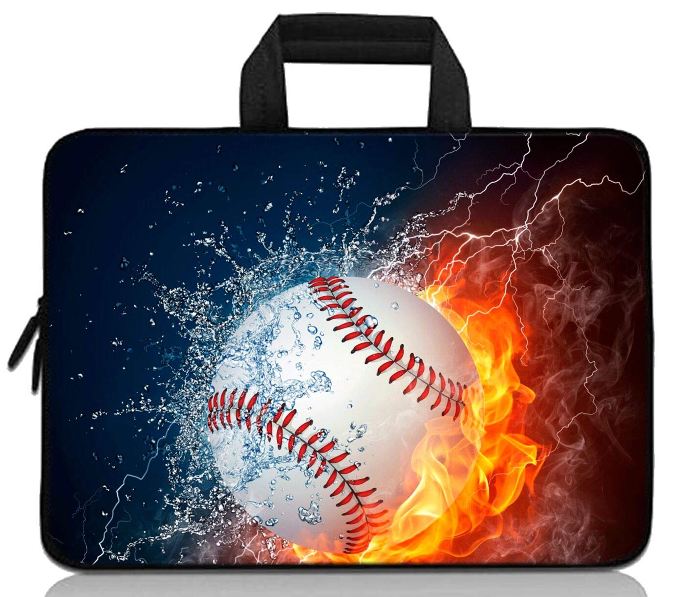 Photo 1 of Universal 7-9 inch Tablet Sleeve Ultra-Portable, Neoprene Carrying Sleeve Case Bag Compatible with 7" 8" 8.5" 8.9" 9" Apple iPad Mini, Samsung, Google, HP, Acer (Baseball Fire)