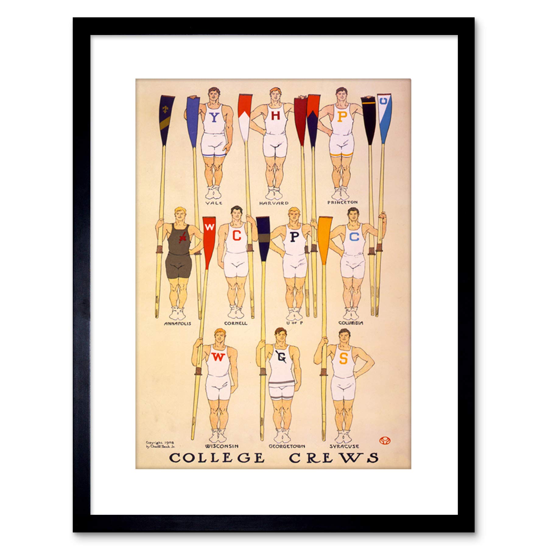 Wee Blue Coo 9x7 '' SPORT ROWING COLLEGE CREW AMERICAN UNIVERSITY FRAMED ART PRINT F97X759