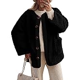 PRETTYGARDEN Women's 2026 Winter Coats Long Sleeve Button up Fuzzy Sherpa Fleece Jackets Outerwear Fall Fashion Clothes