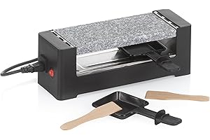 kela 10044 Mini Granite Plate, 2 TOMÜL, Steel Non-Stick Coating, Hot Stone, 400 Watt, Raclette 1 Person, Black