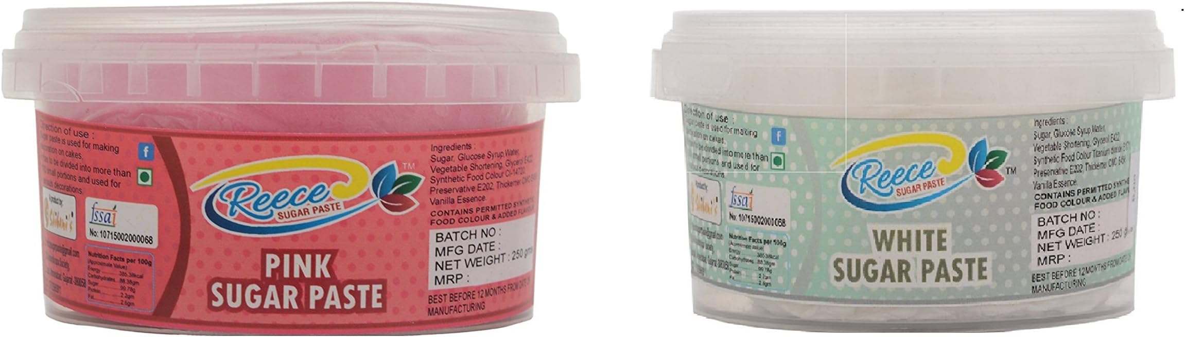Reece Sugar Paste Fondant (Pink and White, 250 g)