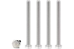 JUVIELICH 10Pcs M8 Hex Bolts M8x75mm Hex Head Bolts Stainless Steel 304 M8-1.25 Hex Bolt Fully Threaded Hex Tap Bolts Metric Hexagon Head Screw Machine Bolts Right Hand External Hex Drive