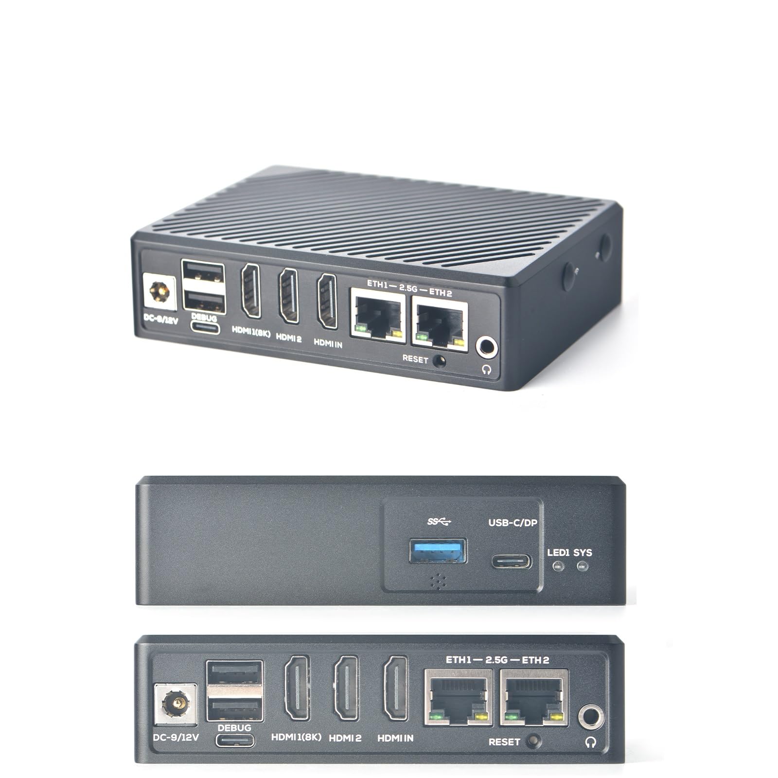 youyeetoo FriendlyElec NanoPC-T6 Box LTS Version - 8G RAM 64G ROM 6 Tops AI Box Dual 2.5G Ethernet 4K HDMI in Support Openwrt OMV NAS Media Center - 1PCS with PSU