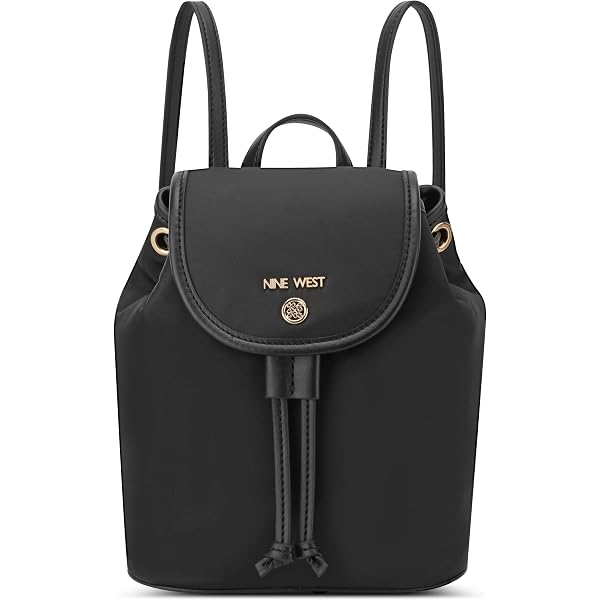 Nine West Mini Backpack Black Embossed Logo Purse With Keychain Wallet Nine West Mini Backpacks for Women for sale | eBay main image 4