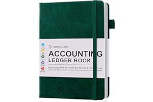 5 MINUTES A DAY Accounting Ledger Book: Business Expense Tracker Notebook - Personal Finance Checkbook for Small Business or Personal Use – Simple Ledger Books for Bookkeeping - Dark Green,5.8” x 8.5”