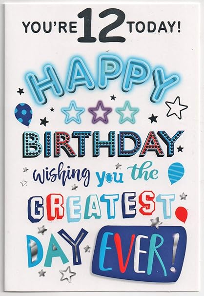 Biglietto Di Auguri Di Compleanno Per Un Ragazzo Di Dodici Anni Con Scritta In Inglese Amazon It Cancelleria E Prodotti Per Ufficio