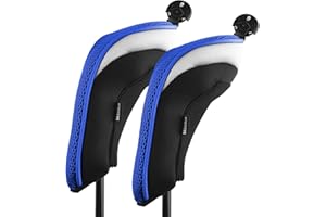 Andux Pack of 2 (All The Same Size) Mesh Golf Hybrid Club Head Covers with Dial No. Tags