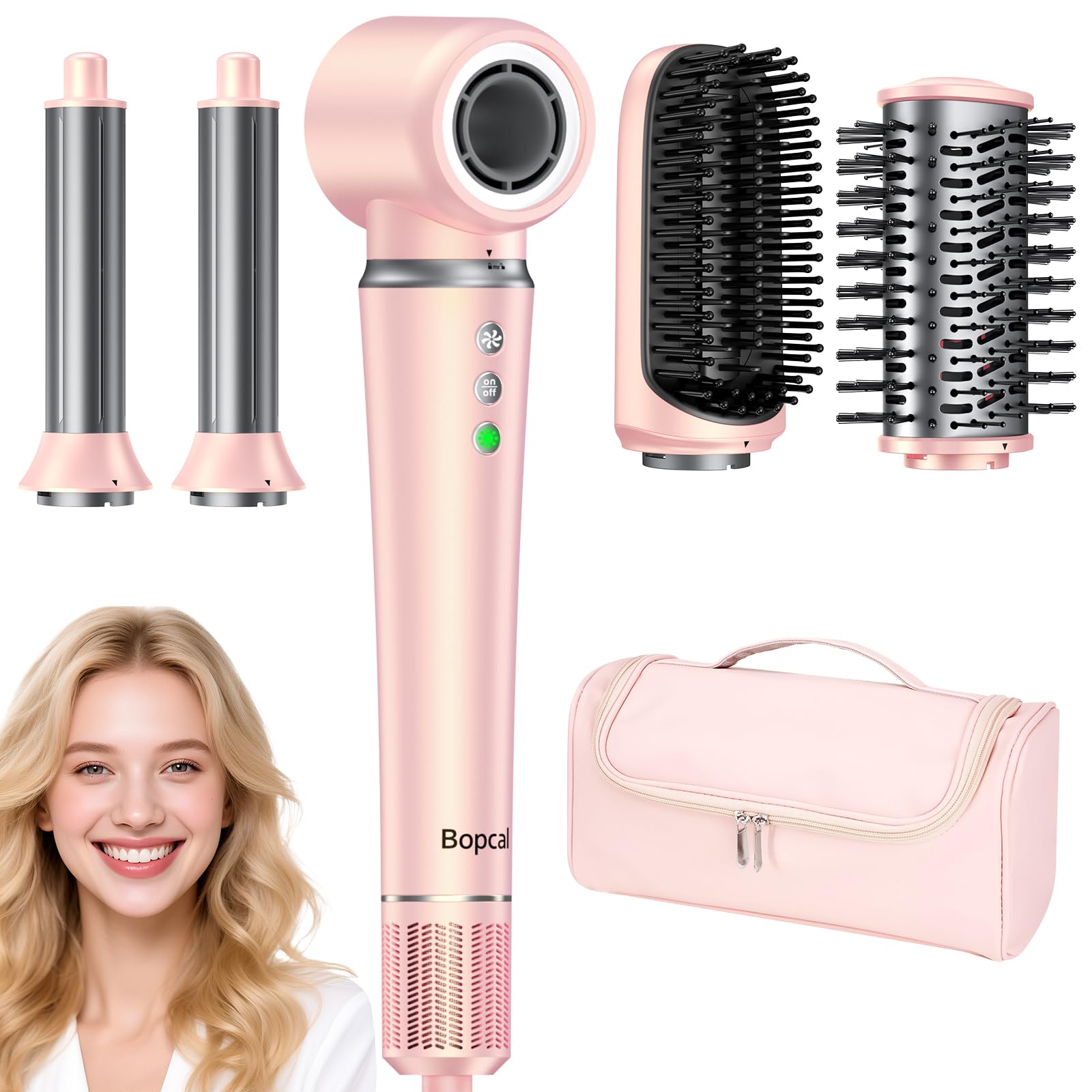 Photo 1 of 5 in 1 Air Wrap Hair Styler with Travel Bag- Professional Frizz-Free Auto Wrap Curler, High-Speed Hair Dryer, Straightening & Blow Dryer Brush for Multiple Styling, No Heat Damage, Gift for Women