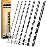 Extra Long 9.05" Brad Point Wood Drill Bit Set Metric - 7 Pack Carpenters Quality - Drill Splinter-Free Perfectly Round Holes