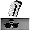 Kewucn Sunglass Holder for Car Visor, Metal US Flag Eyeglasses Hanger Mount, Multi-Function Ticket Card Clip, Vehicle Organizer Accessories for Different Size Eyeglasses (Black+Silver, Flag)