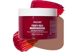 Pallure Color Pigment Refresher Mask, Semi Permanent Hair Color Depositing Conditioner, 8.5 Oz Fiery Red