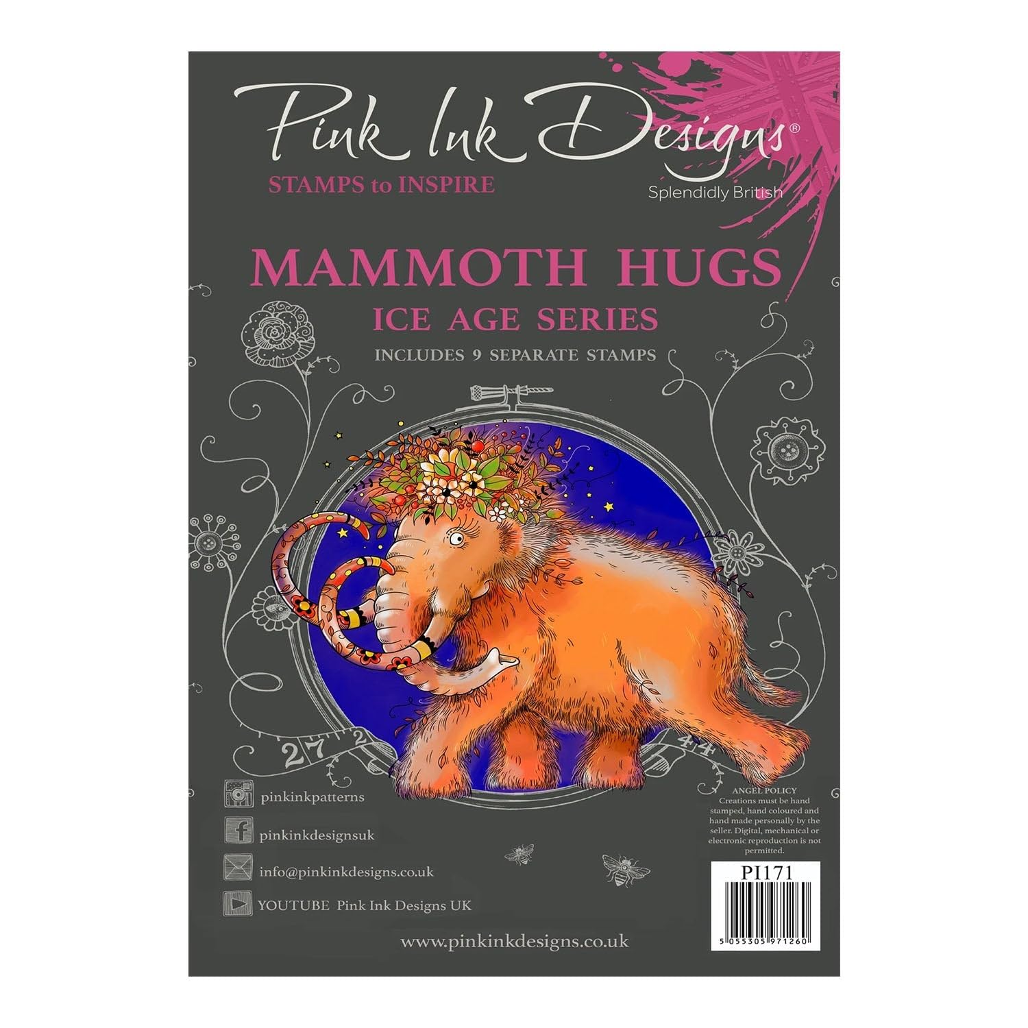 Pink Ink Designs - Mammoth Hugs - Clear Stamp Set, A5 (PI171)