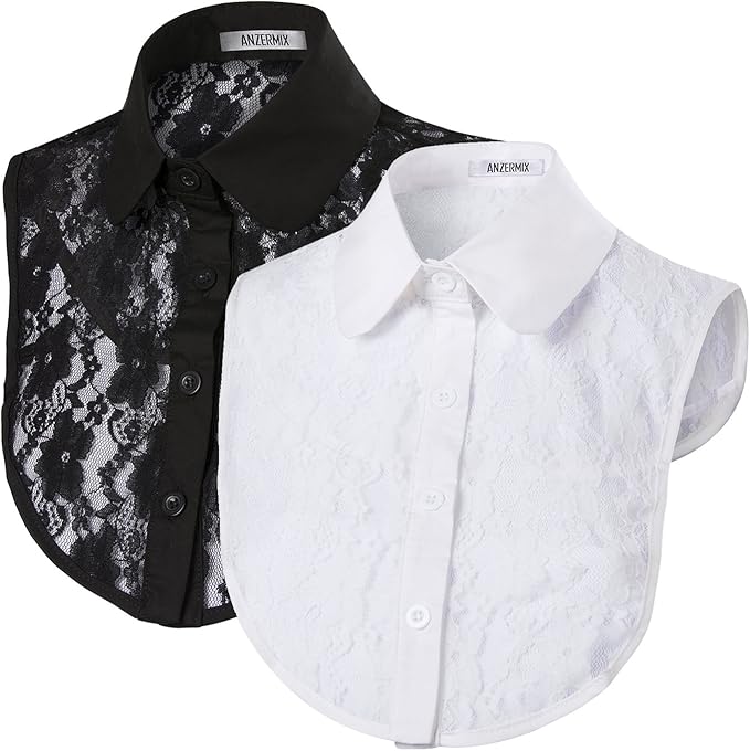 Anzermix® Women's Detachable Dickey Shirt Collar (2 Pack) (Round Tips