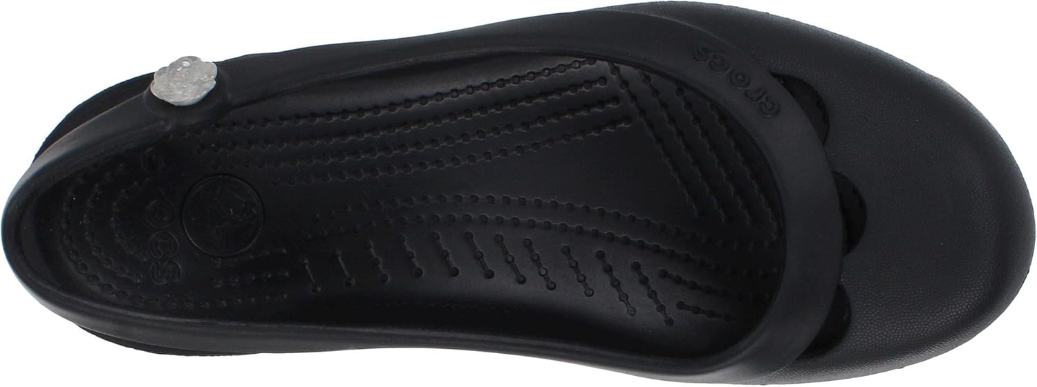 crocs women's jayna w black rubber ballet flats
