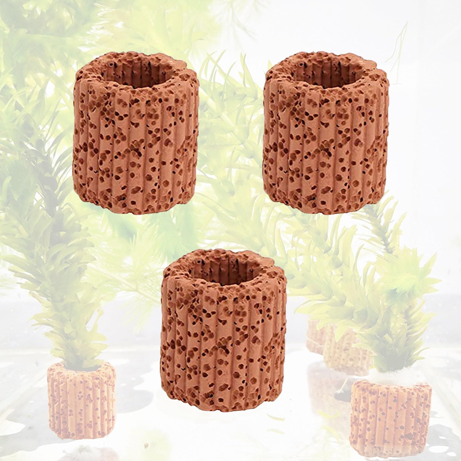 zalati Water Plant Rings 30pcs Aquarium Fixed Holder Base Ceramic for Landscaping Fish Tank Accessories