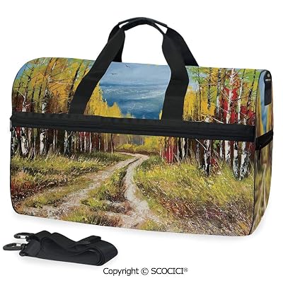 Sports Gym Duffel Bag Eart Road Path between Trees in the Handbag for men