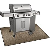 LYEMAT Under Grill Mat for Outdoor Grill, 65 x 51 inches Heavy Duty Thickened BBQ Mats, Oil-Proof Waterproof Floor Protector for Lawn, Deck and Patio