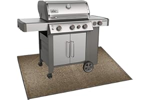 LYEMAT BBQ Grill Mat for Outdoor Grill, 51 x 36 inches Heavy Duty Thickened Under Grill Mats, Oil-Proof Waterproof Floor Protector for Deck and Patio