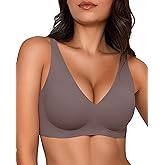 Gailife Deep V Jelly Bras for Women No Underwire Wireless Seamless Push Up Bra Comfort Support Plunge Bralette Full Coverage