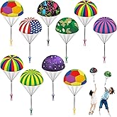 Ynybusi 10 Pcs Parachute Toys for Kids, Cool Outdoor Flying Toys for 3 4 5 6 7 8 Year Old Boys Birthday Gift, Parachute Army Men Birthday Party Favors Goodie Bags Stuffers