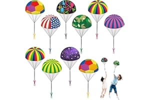 Ynybusi 10 Pcs Parachute Toys for Kids, Cool Outdoor Flying Toys for 3 4 5 6 7 8 Year Old Boys Birthday Gift, Parachute Army Men Birthday Party Favors Goodie Bags Stuffers