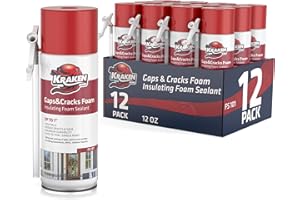 Kraken Bond Gaps & Cracks Expanding Foam Sealant - (12x12oz) High Expansion Polyurethane Spray Foam for Window & Door, Straw Use Waterproof High Yield Gap Filler - 12 Pack