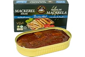 Grilled Catch Wild Caught Mackerel Grilled Boneles Fillet Steak 6.7 oz in Tomato Sauce